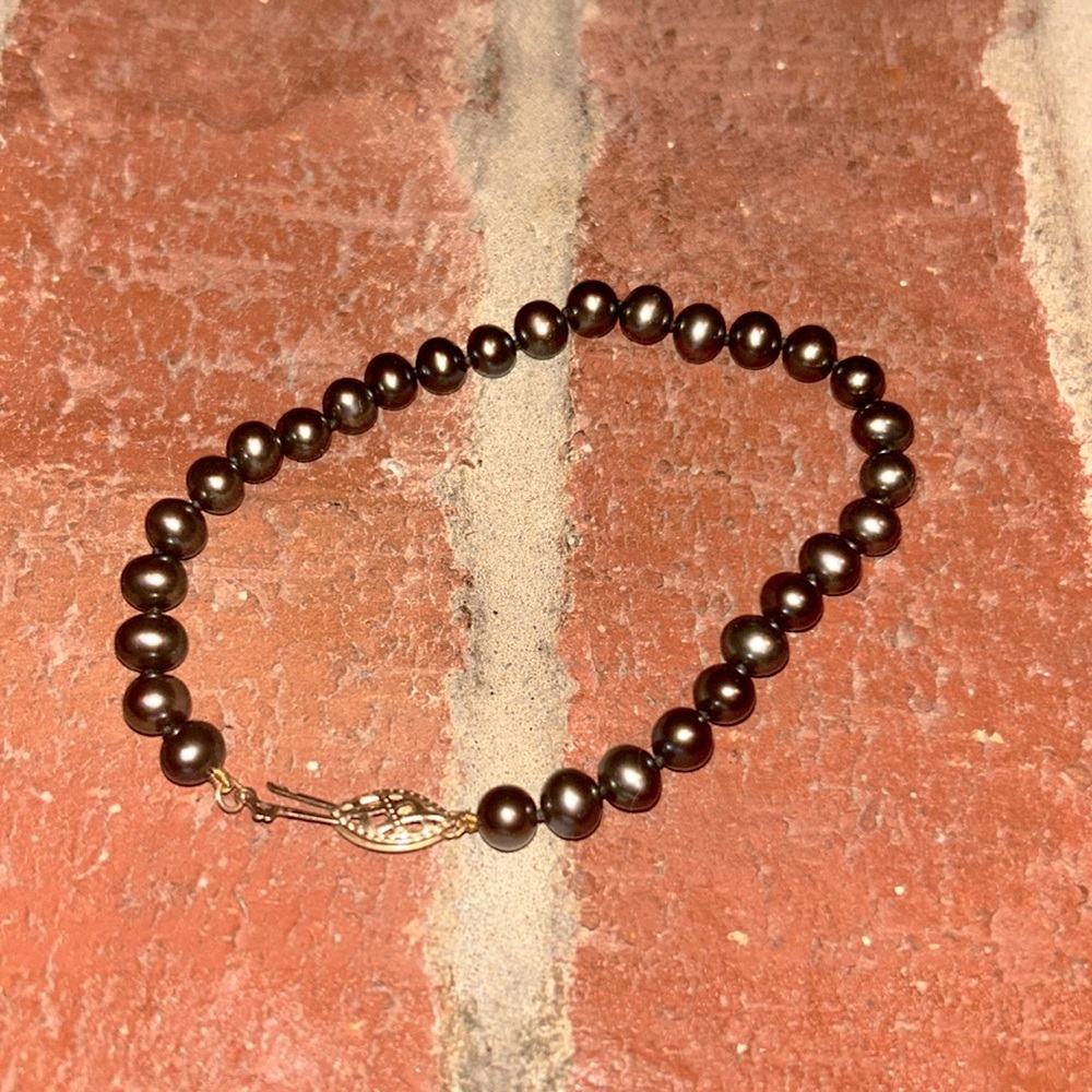 Vintage 14k gold and freshwater pearls bracelet